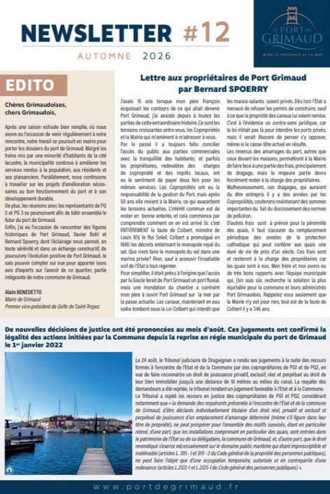 NEWSLETTER PORT GRIMAUD #11