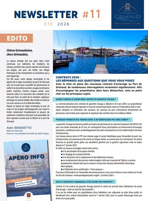 NEWSLETTER PORT GRIMAUD #11